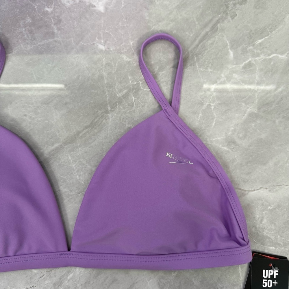 Women’s Speedo Triangle Bikini Top Adjustable Straps UPF 50+ Removable Pads XL - Picture 3 of 16